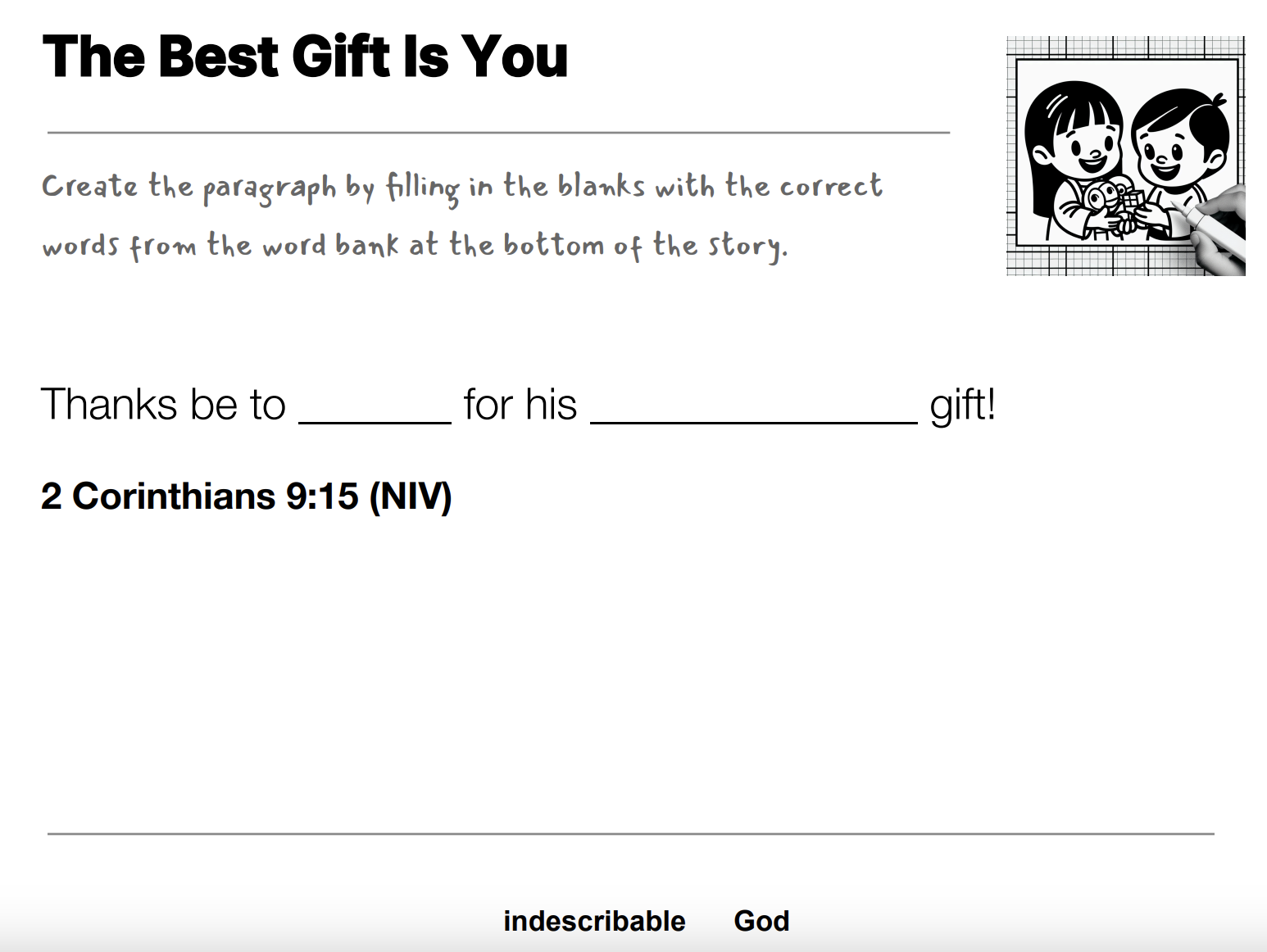 The Best Gift Is You fill-in-the-blank